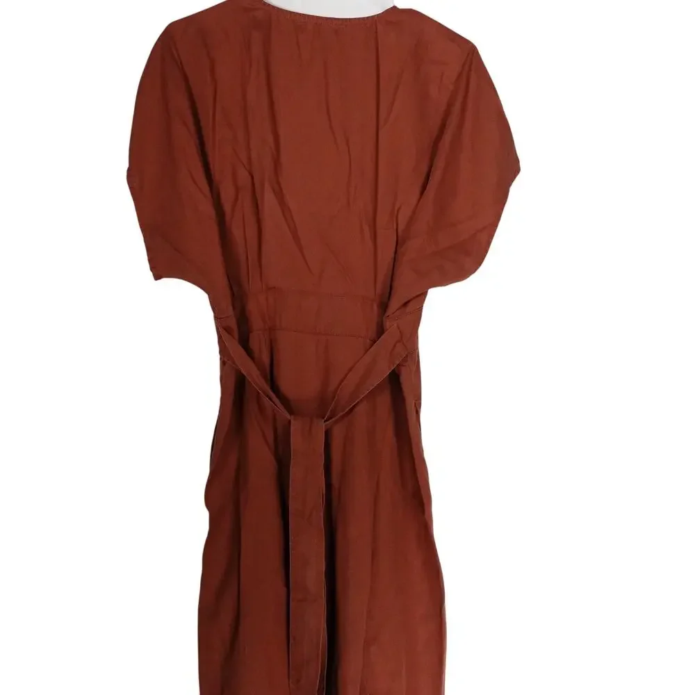 Quince Rust Button-Front Mini Dress - Picture 9 of 10